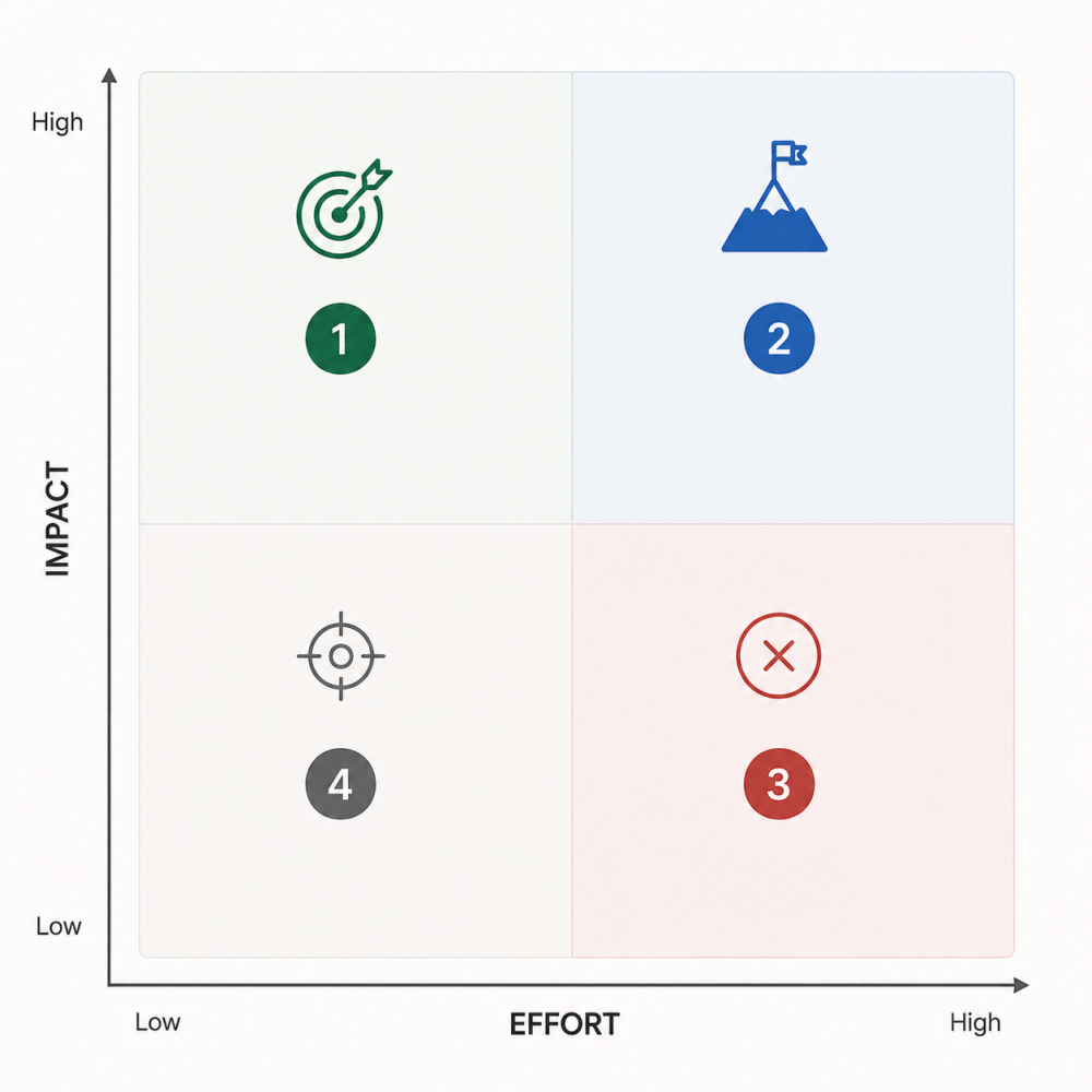 Impact vs Effort matrix